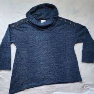 NWT  New York Laundry Diagonal Hemline Honeycomb Pattern Sweater sz 2X Cowl Neck